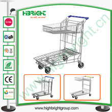 Tableta dos niveles Shopping Trolley Warehouse Cart